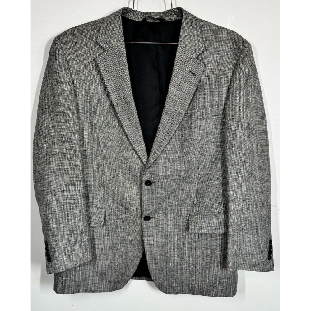 Jos A Bank Mens Two Button Blazer Jacket Sport coat 100% Silk Tweed Size‎ 44R